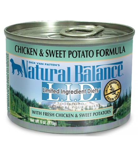 Natural Balance L.I.D. Chicken & Sweet Potato Formula Canned Dog Food 6oz  (Case of 24)